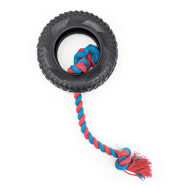 Incredipet Rope Tug with Tire Dog Toy 11 in