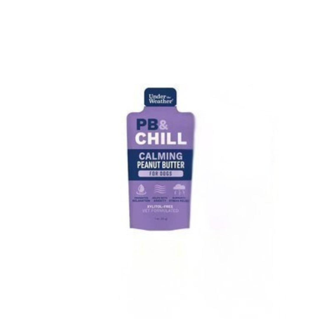 Under The Weather PB & Chill Calming Peanut Butter for Dogs- Single Serving 1 oz