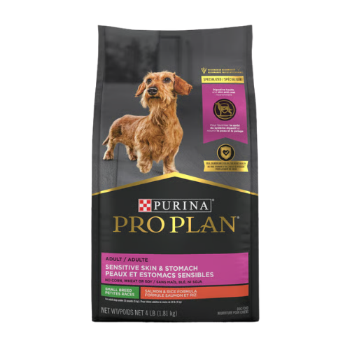 Purina Pro Plan Adult Small Breed Sensitive Skin & Stomach Salmon & Rice Formula Dry Dog Food 4 lb