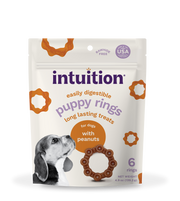 Intuition Puppy Rings, Rawhide-Free, Long-Lasting Peanut Flavor Dog Chew Treats 6 ct