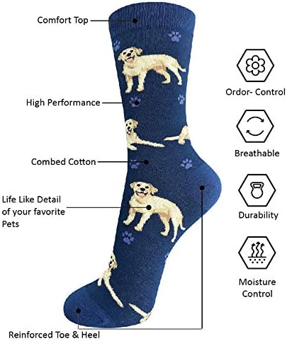 E & S Imports Pet Lover Socks Yellow Labrador Dog, Unisex, One Size Fits Most