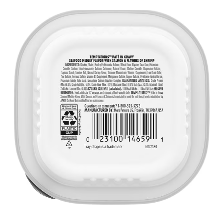 Whiskas Temptations Seafood Medley Flavor Pate in Gravy Wet Cat Food