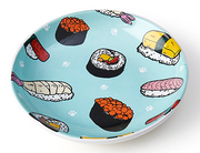 Petrageous Designs Sushi Print Ceramic Stoneware Cat Saucer 2.5 oz