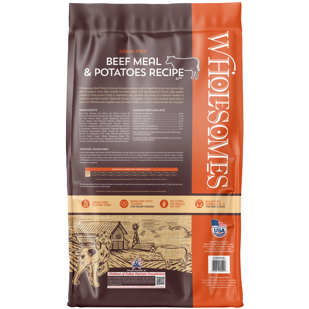 Wholesomes Grain-Free Beef Meal & Potatoes Formula Dry Dog Food 35 lb