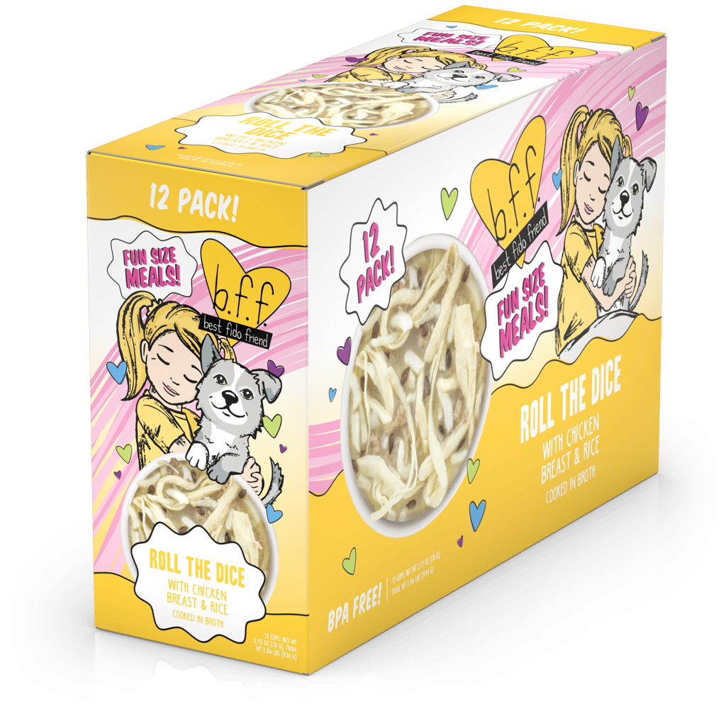 Weruva B.F.F. Fun Size Meals Roll The Dice with Chicken Breast & Rice Cooked in Broth Wet Dog Food