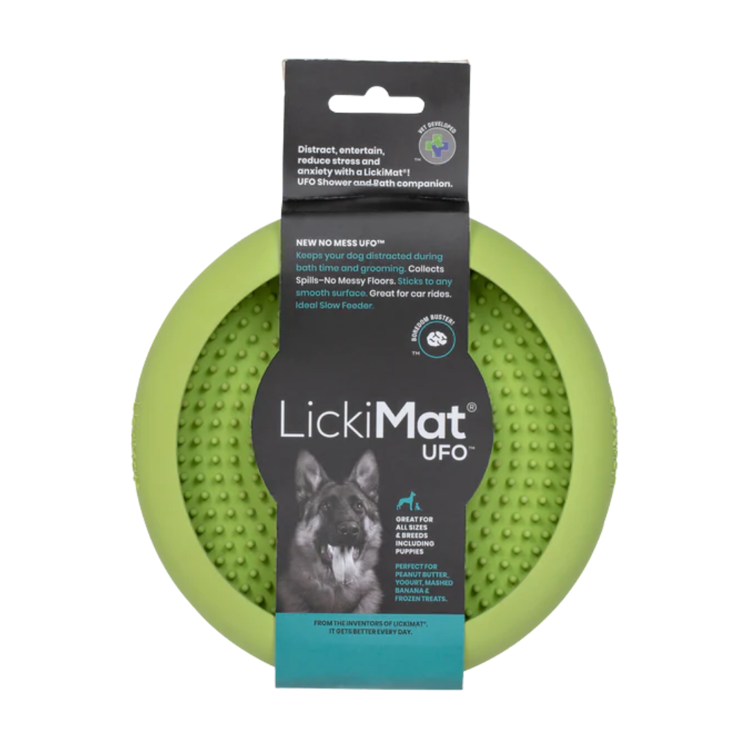 Lickimat Green UFO Slow Feeder Dog Bowl