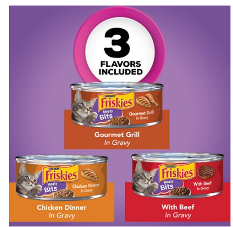 Friskies Meaty Bits Variety Pack Canned Cat Food 24 ct