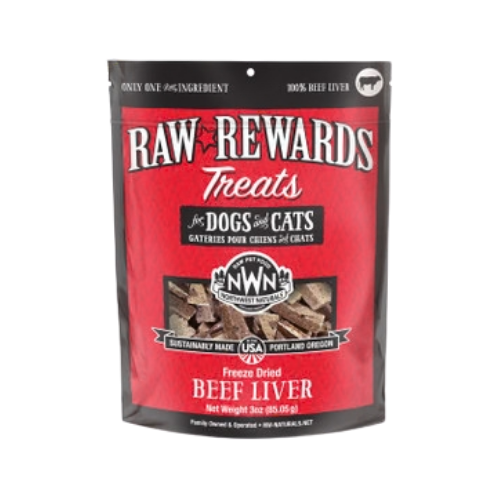 Northwest Naturals Raw Rewards Treats Freeze Dried Beef Liver for Dogs & Cats 3 oz