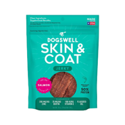 Dogswell Jerky Skin & Coat Salmon Recipe Grain-Free Dog Treats 10 oz