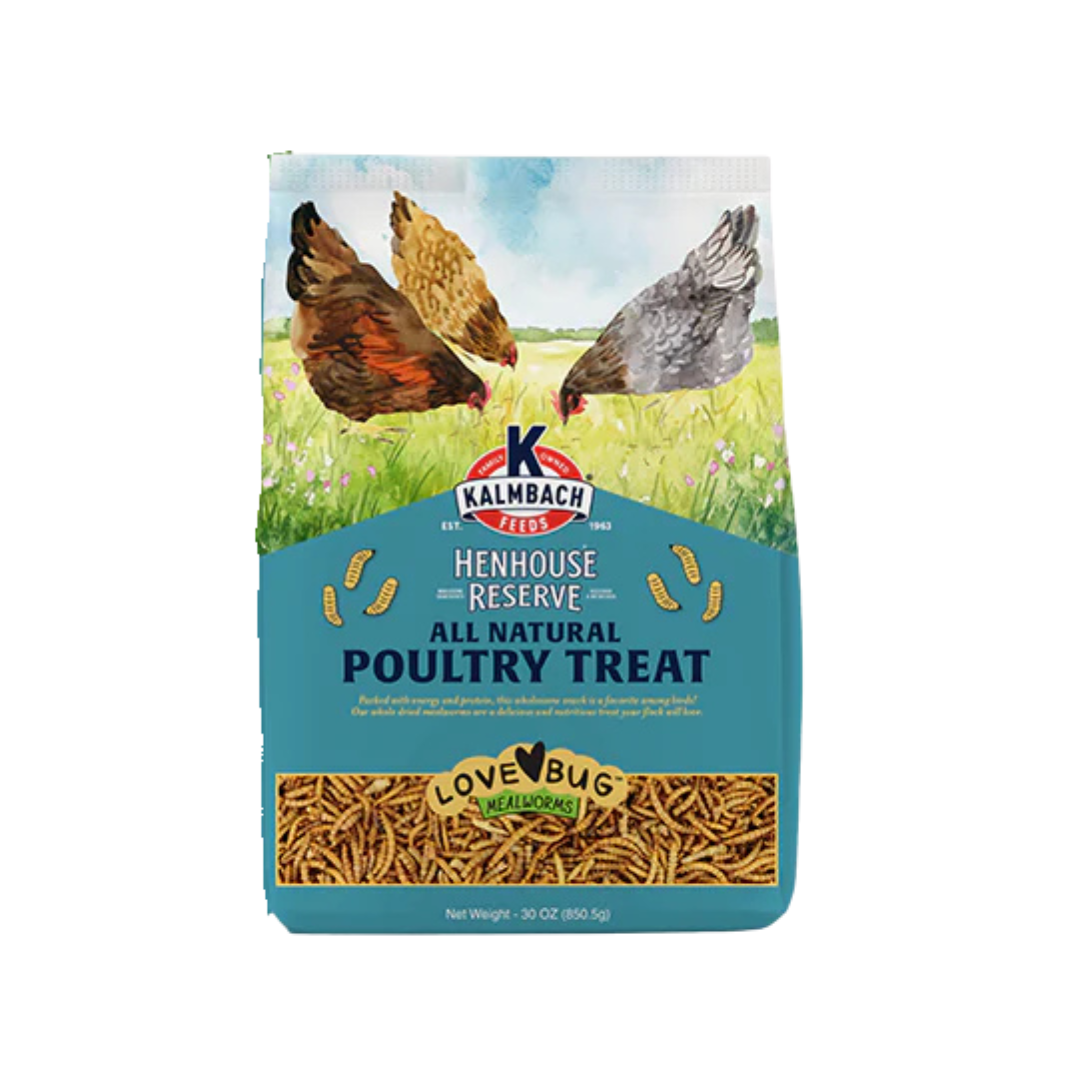 Kalmbach Feeds Henhouse Reserve Love Bug Meal Worm Chicken Treats 30 oz