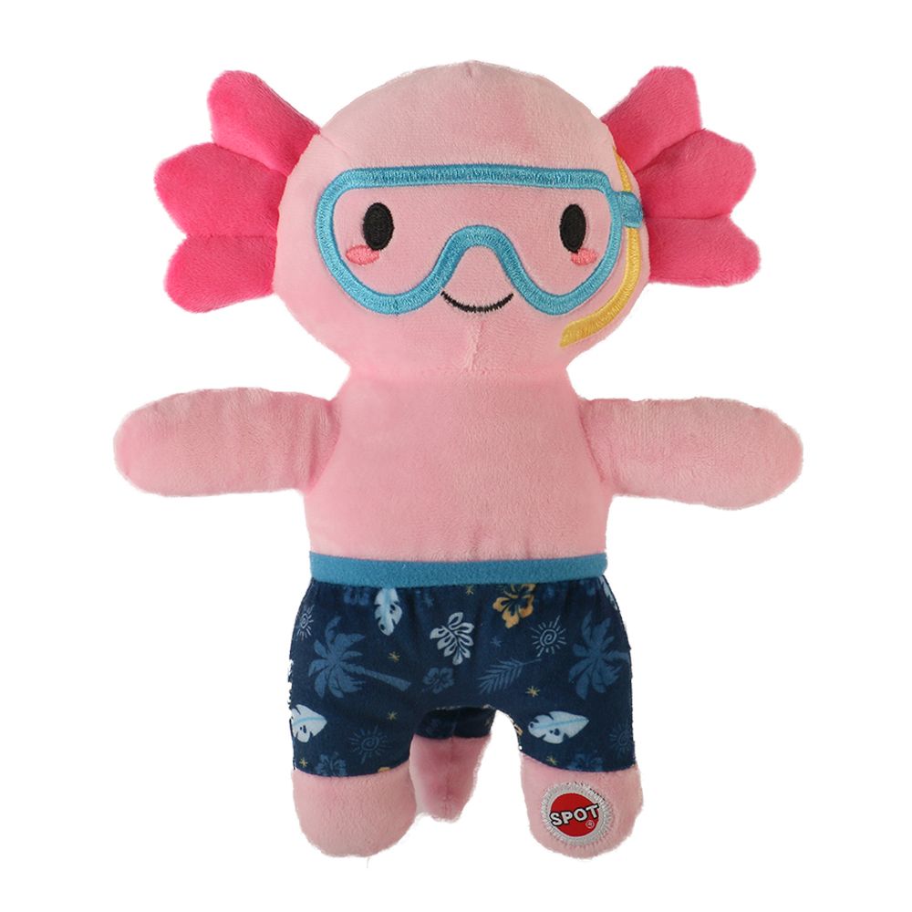 Spot Axolotl in Swim Trunks Plush Dog Toy 10 in
