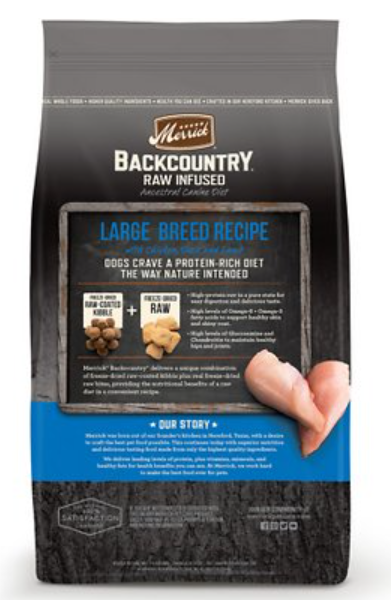Merrick Backcountry Freeze-Dried Raw Infused Large Breed Recipe With Chicken, Duck, & Lamb Dry Dog Food 20 lb