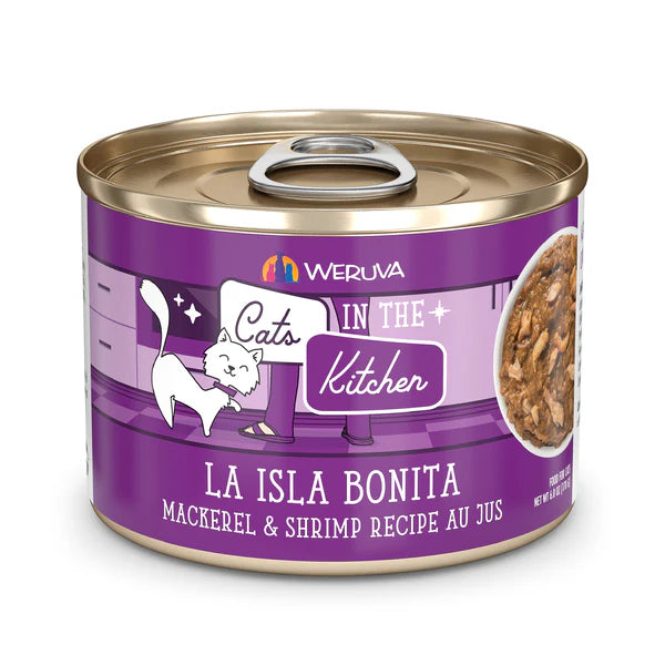 Weruva Cats in the Kitchen La Isla Bonita Mackerel & Shrimp Au Jus Grain-Free Canned Cat Food