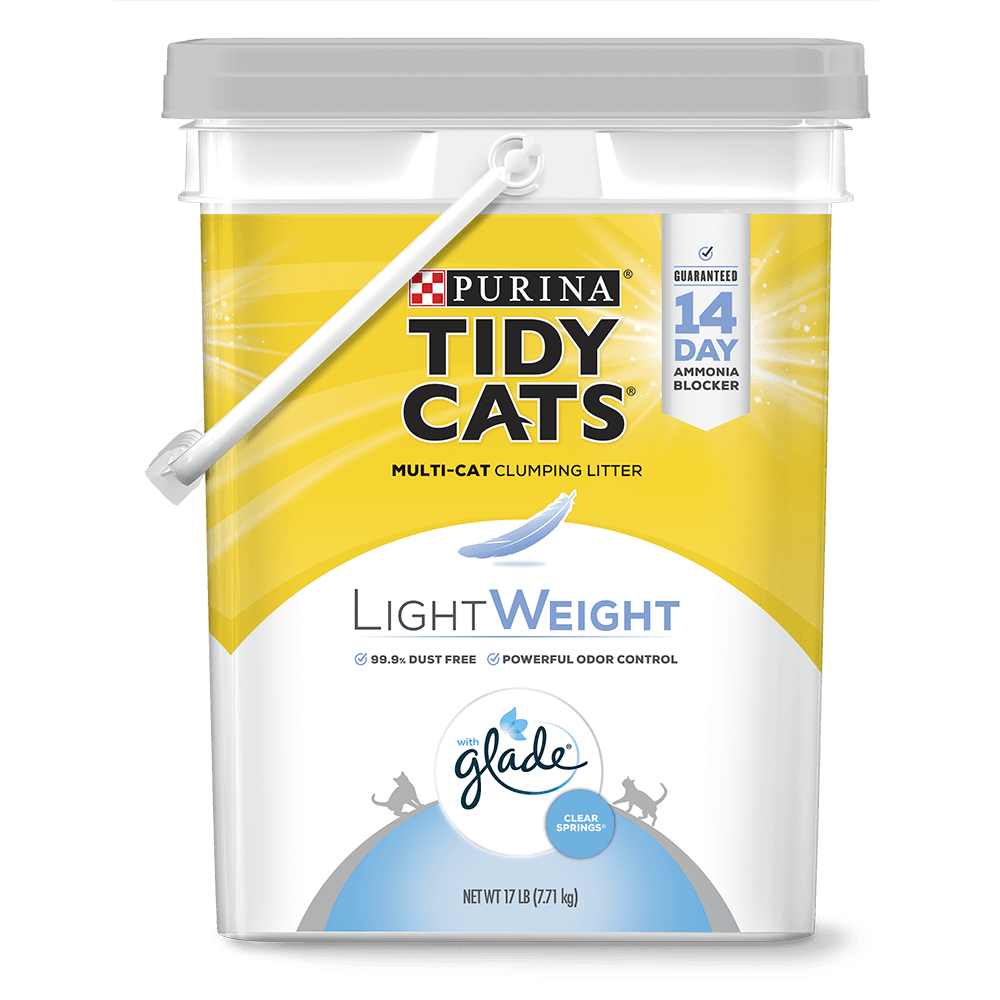 Tidy Cats LightWeight with Glade Clear Springs Clumping Cat Litter Pail 17 lb