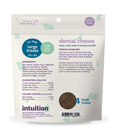 Intuition Large Dental Treats for Dogs 50 lbs and Over