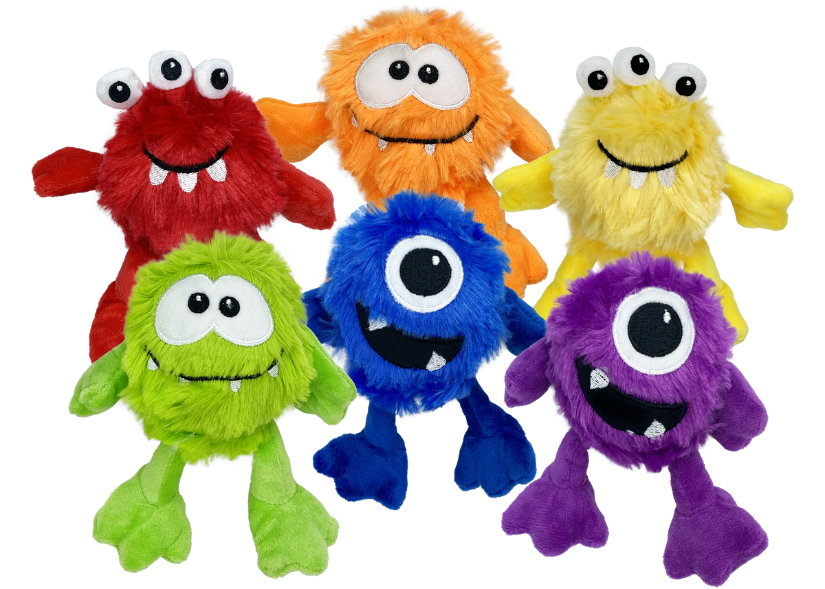 Incredipet Mini Monster Plush Dog Toy, Assorted 5 in