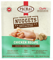 Primal Raw Frozen Nuggets Chicken Formula Dog Food 3 lb