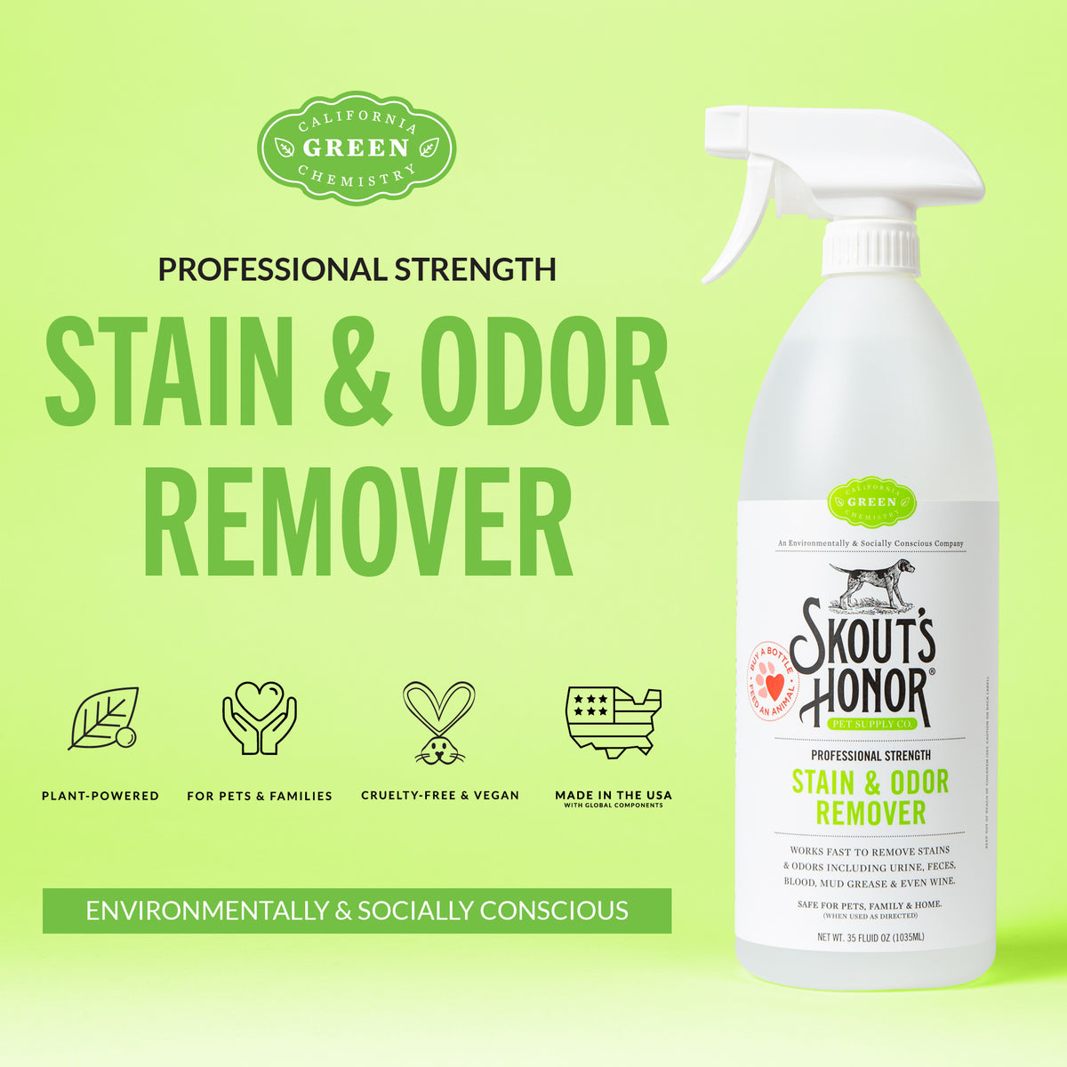 Skout's Honor Professional Strength Dog Stain & Odor Remover Spray 35 oz
