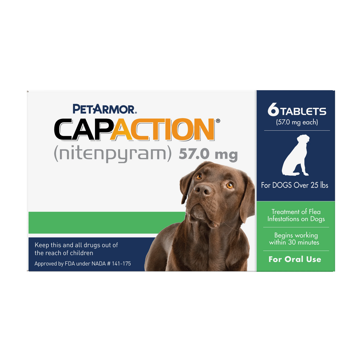 Petarmor CapAction Oral Flea Treatment Tablets for Dogs 25+ lbs 6 ct