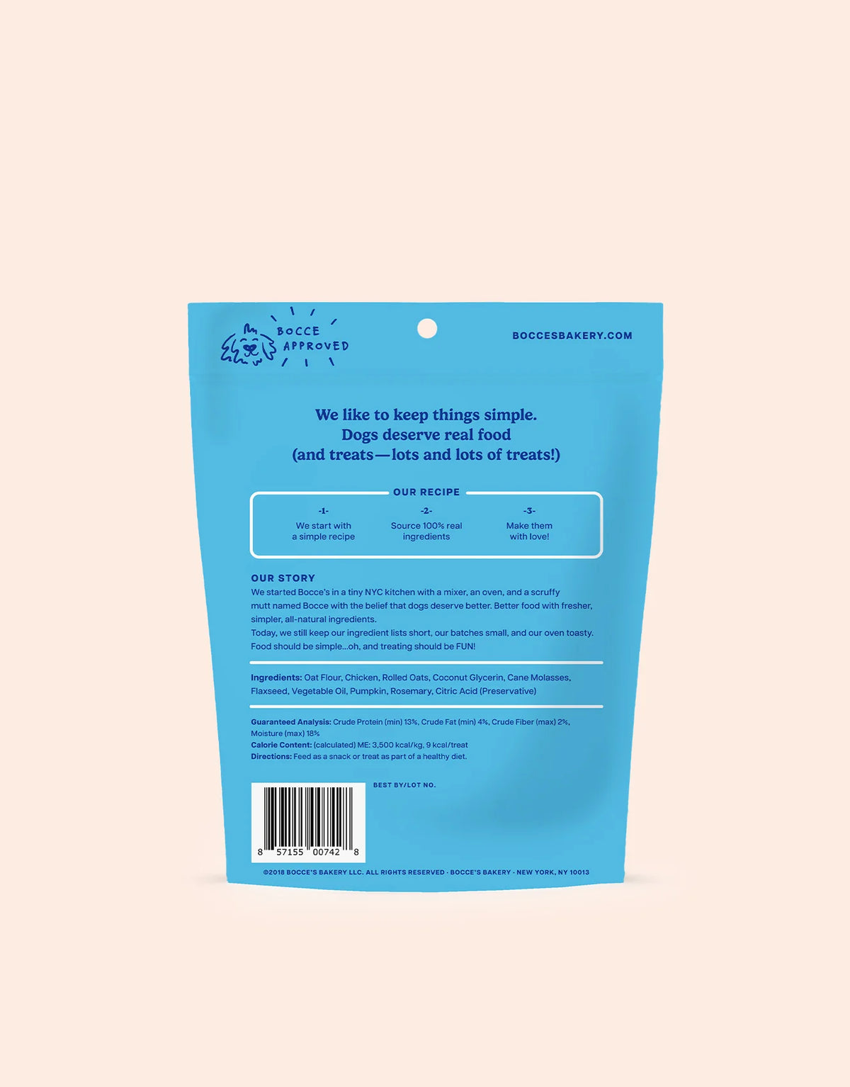 Bocce Chicken Recipe Soft & Chewy Dog Treats 6 oz