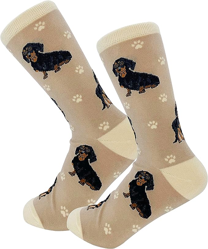 E & S Imports Pet Lover Socks Black Dachshund Dog, Unisex, One Size Fits Most