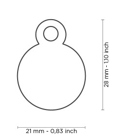 Myfamily Small Round Anodized Aluminum Personalized Dog ID Tag