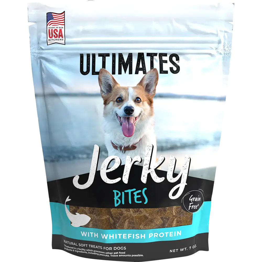 Ultimates Grain-Free Jerky Bites with Whitefish Protein Soft Dog Treats 7 oz