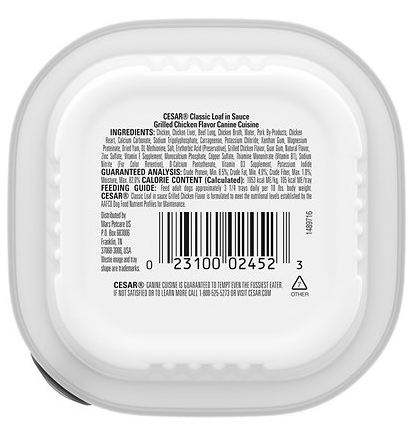Cesar Cuisine Grilled Chicken Wet Moist Dog Food