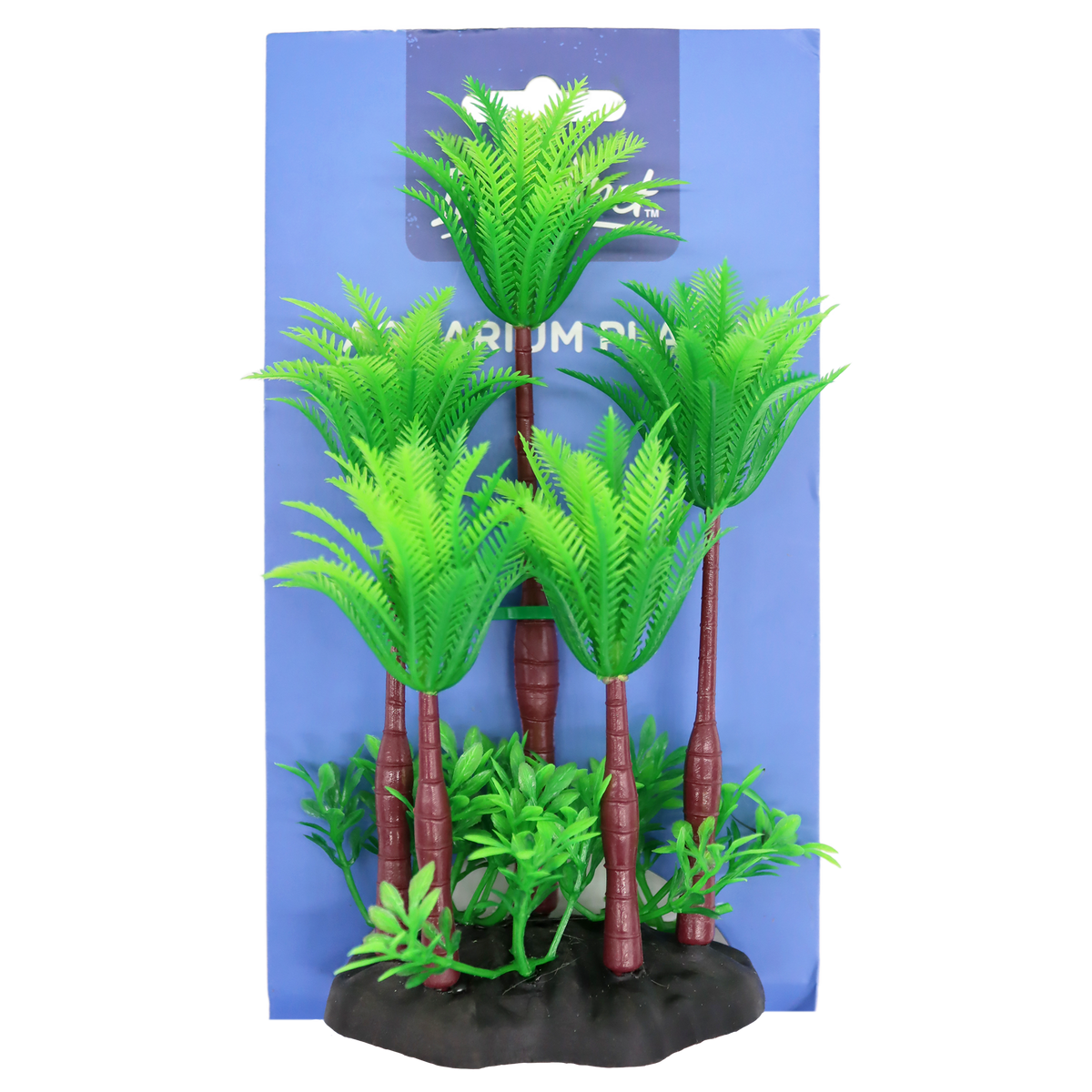 Incredipet Plastic Coconut Tree Aquarium Plant, Green 7 in