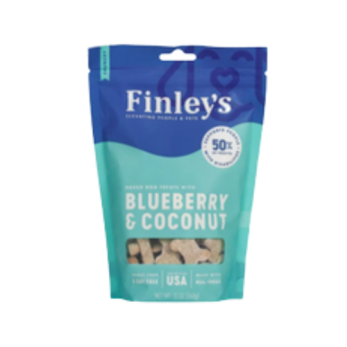 Finley's Blueberry & Coconut Crunchy Dog Biscuits 12 oz