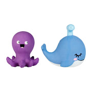 Pet Fringe Studio Summer Happy To Sea You Whale & Octopus Latex Dog Toys 2 pk