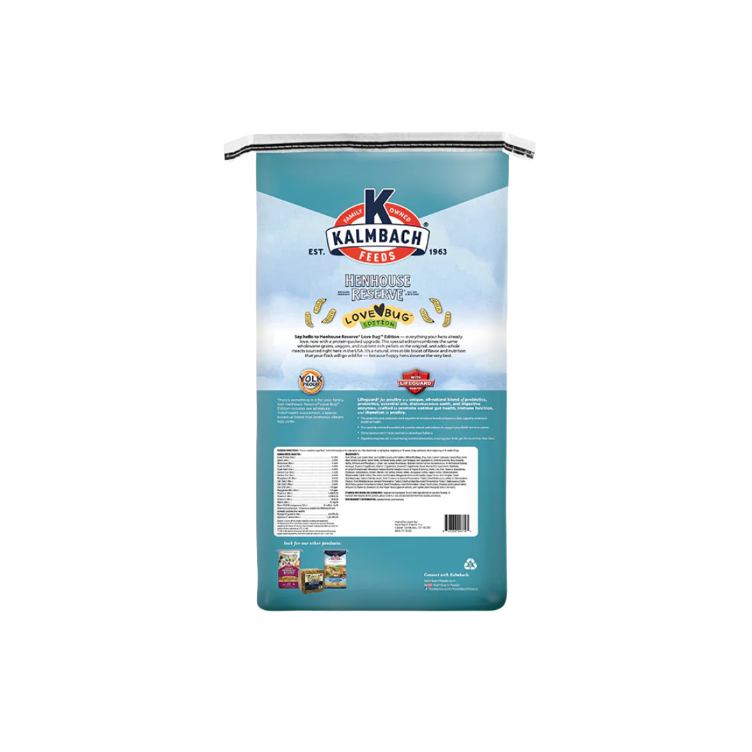 Kalmbach Feeds Henhouse Reserve Love Bug for Chickens and Poultry 30 lb