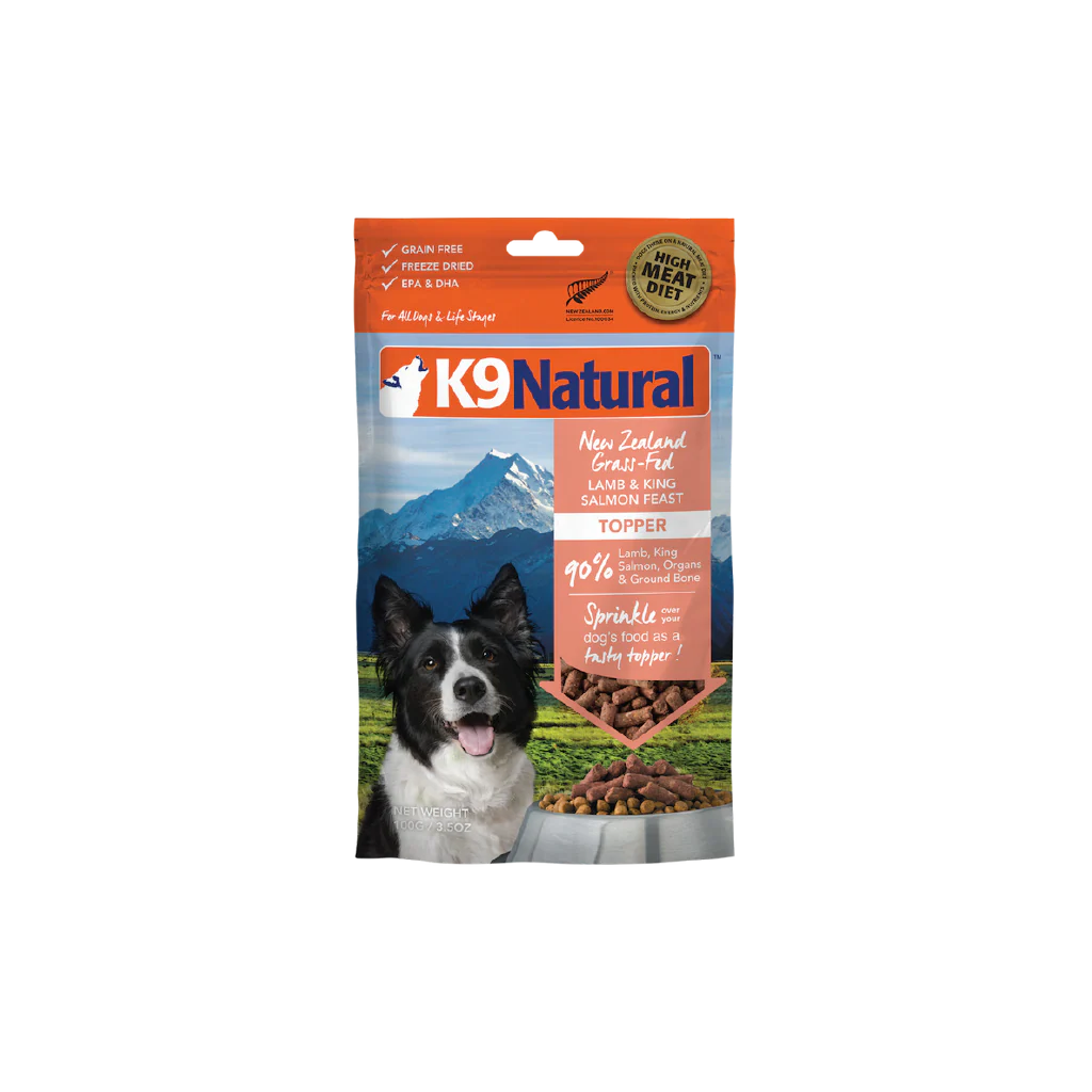 Natural Pet Food K9 Natural New Zealand Lamb & King Salmon Feast Freeze-Dried Dog Food Topper