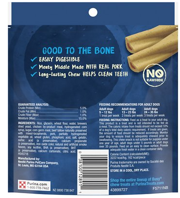 Purina Busy Bone With Real Meat Mini 4 Pack Dog Treats 6.5 oz
