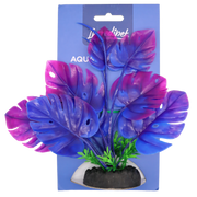 Incredipet Plastic Monstera Deliciosa Aquarium Plant, Purple 8 in