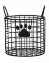 Crystal Art Gallery Metal Pawprint Storage Basket Bin 8 x 8 x7 in