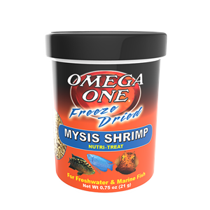Omega One Freeze-Dried Mysis Shrimp Fish Food for Freshwater & Marine Fish .75 oz