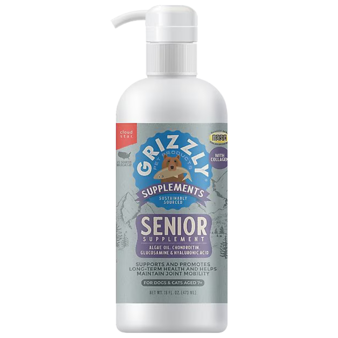 Grizzly Pet Products Life Stage Liquid Health Supplement for Senior Dogs 16 oz