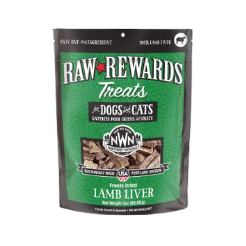 Northwest Naturals Raw Rewards Treats Freeze Dried Lamb Liver for Dogs & Cats 3 oz
