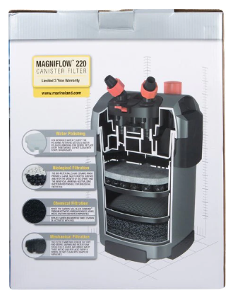 Marineland Magniflow 220 Canister Filter, 220 GPH