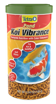 Tetra Pond Vibrance Color Enhancing Koi & Goldfish Sticks Food 4.94 oz