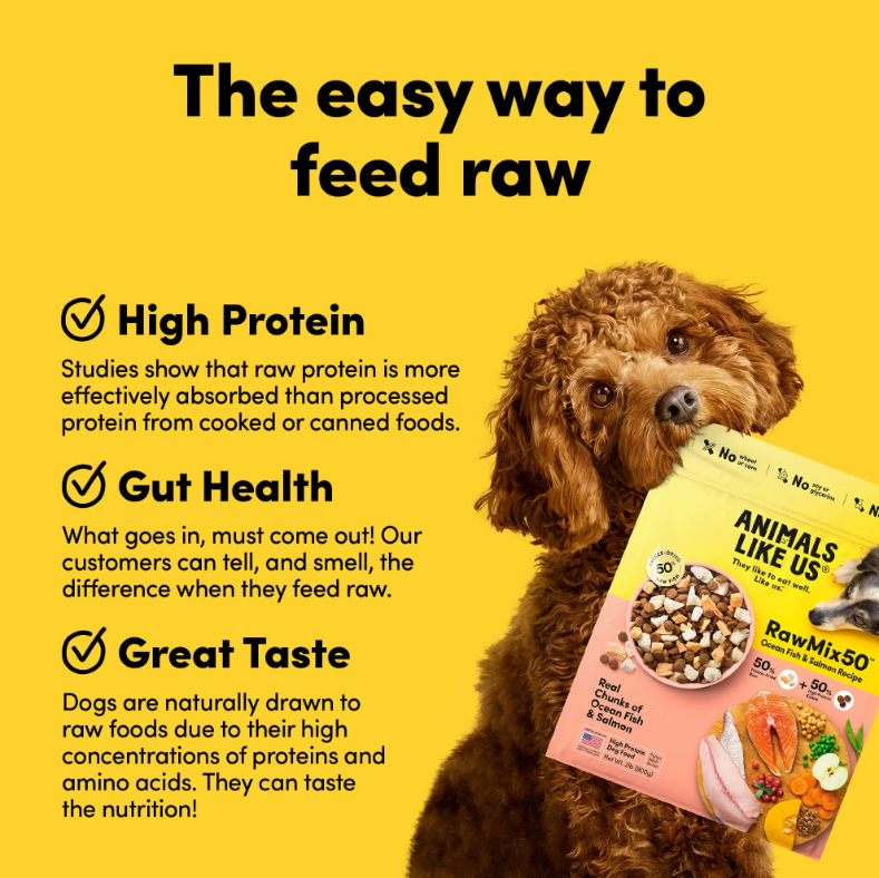 Animals Like Us RawMix50 Ocean Fish & Salmon Recipe Freeze-Dried Dog Food