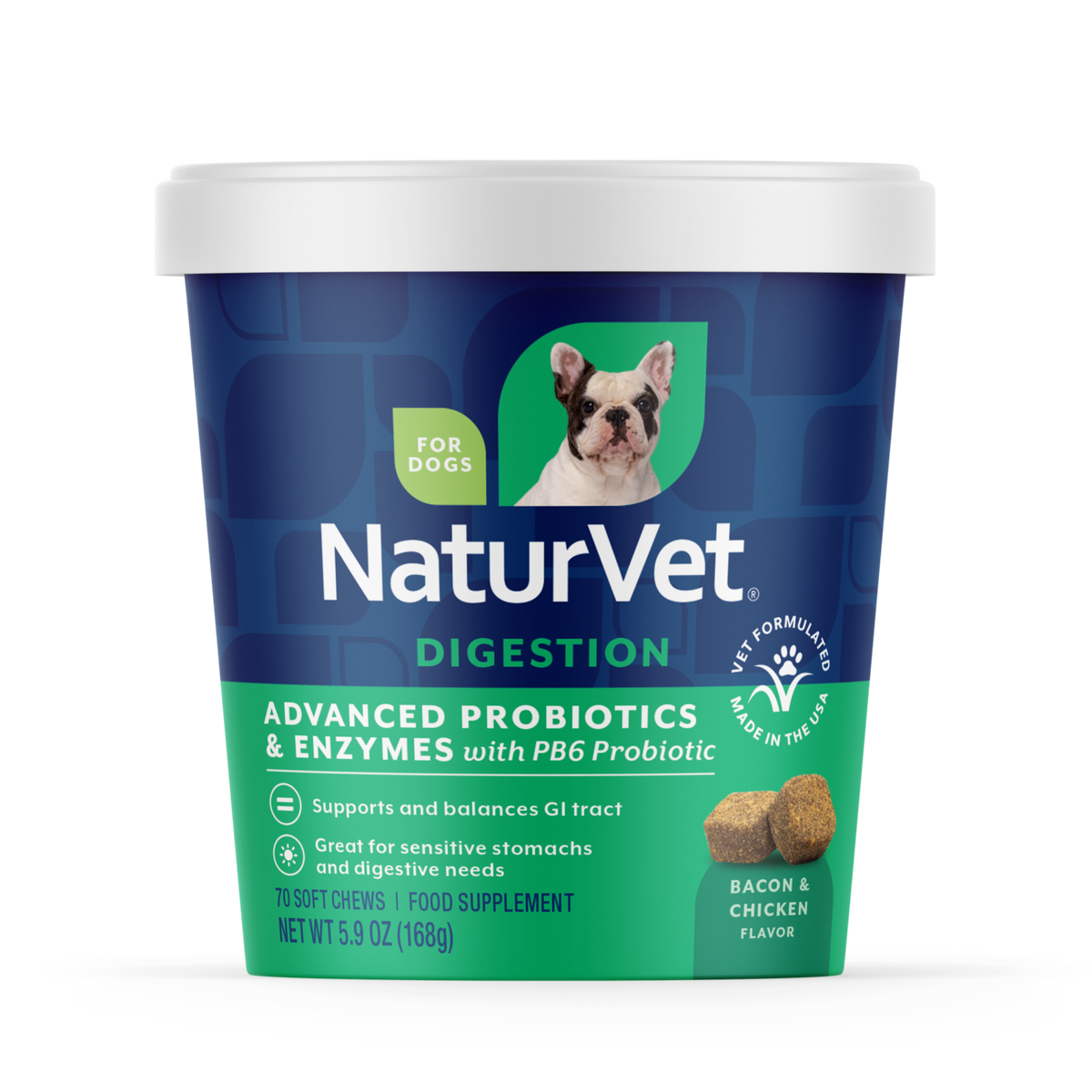 Naturvet Advanced Probiotics & Enzymes Plus Vet Strength PB6 Probiotic Dog Soft Chews