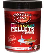 Omega One Super Color Small Cichlid Pellets Sinking Fish Food 4.2 oz