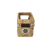 Crystal Art Gallery Pawprint Seagrass Storage Basket Bin 13 x 9 x 6 in