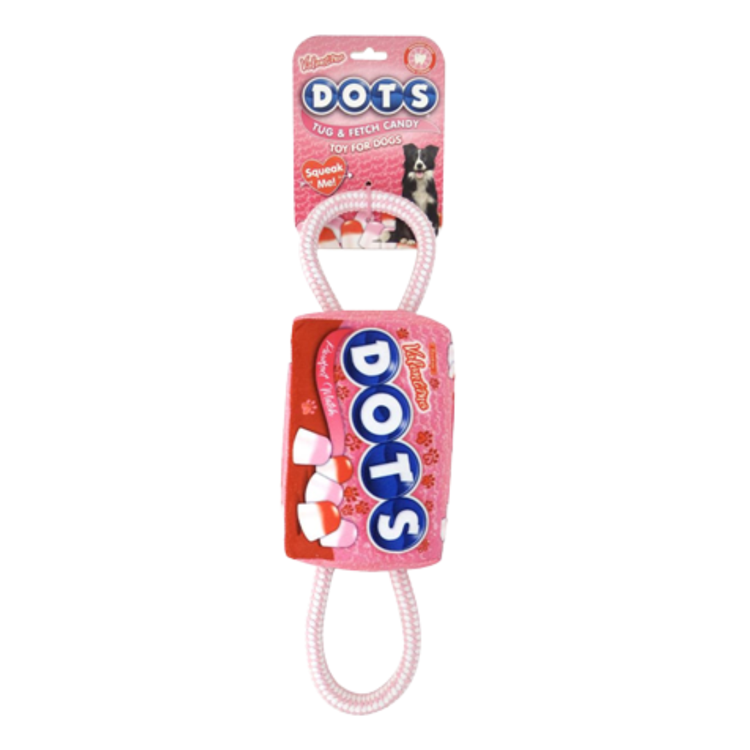 Charms Valentine's Day Dots Candy Rope Dog Toy