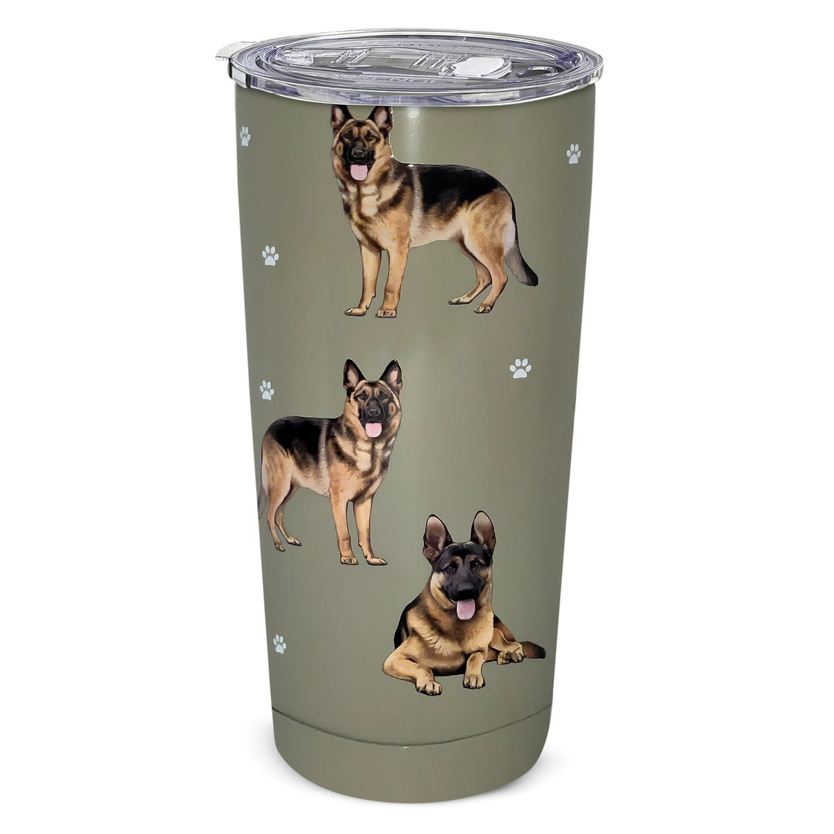 E & S Imports Serengeti German Shepherd Stainless Steel, Vacuum Insulated Tumbler with Spill Proof Lid 20 oz