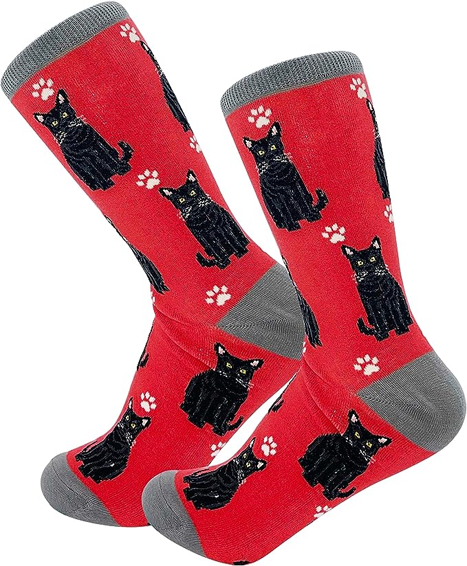 E & S Imports Pet Lover Socks Black Cat, Unisex, One Size Fits Most