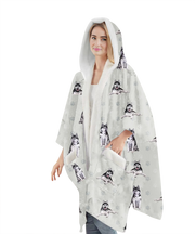 E & S Imports Siberian Husky Snuggs Wraps Blanket Hoodie