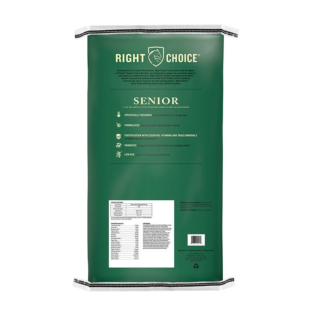 Kalmbach Feeds Right Choice 14% Senior Pellet Horse Feed 50 lb
